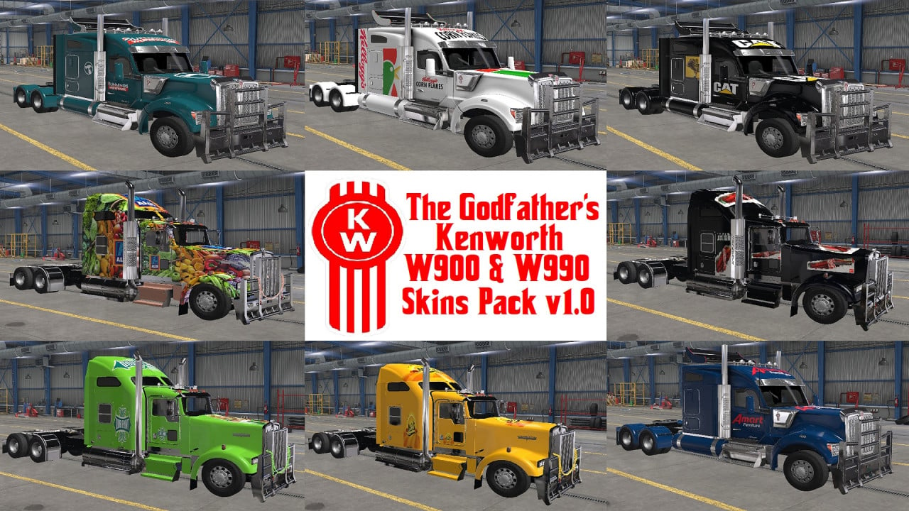 The Godfather's Kenworth W900 & W990 Skins Pack v1.0